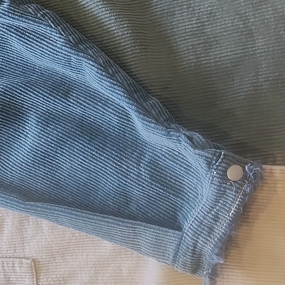 POL  Distressed Jacket Teal Green/Olive Green /Stone Oversized Colorblock Size L - Picture 7 of 12